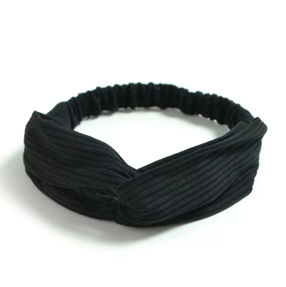 Ribbed Jersey Twist Headwrap - Black - Picture 8 of 10